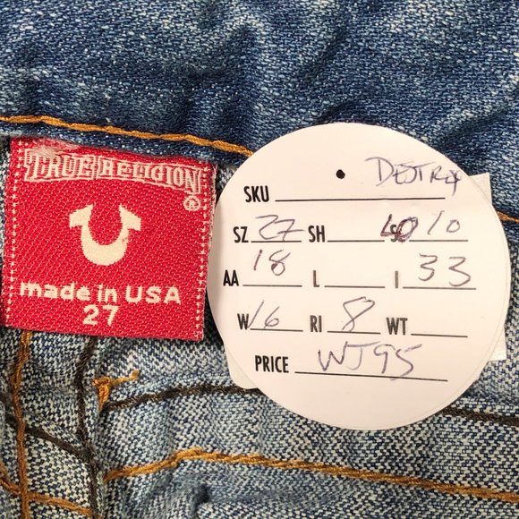 True Religion 27 Joey Patch Distressed Flare Leg V - Picture 6 of 8